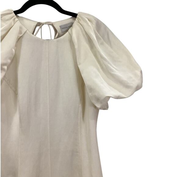 Rebecca Vallance Aimee Open Back Sateen Midi Dress In Ivory Size 8 - Picture 8 of 16